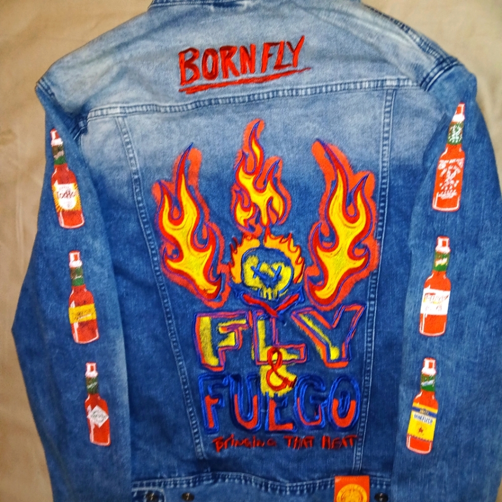 Born Fly Kids Denim Jacket Tabasco Hot Sauce